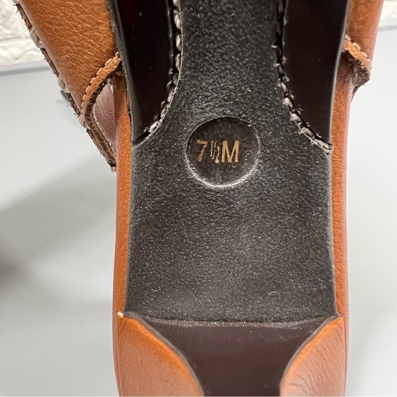 Antonio Melani Suede & Leather Slingback Moccasin Kitten Heel - Picture 7 of 8